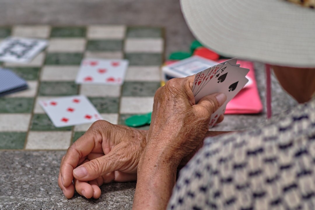 seniors playing cards