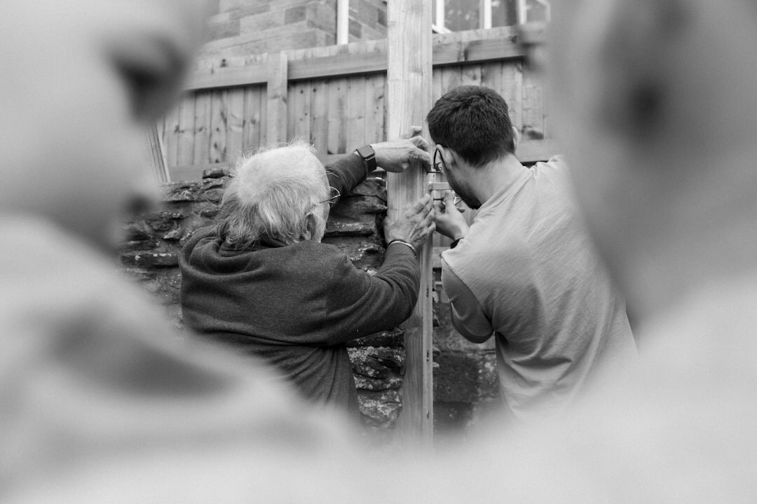 senior people chatting in garden