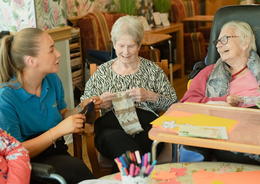 family visiting seniors